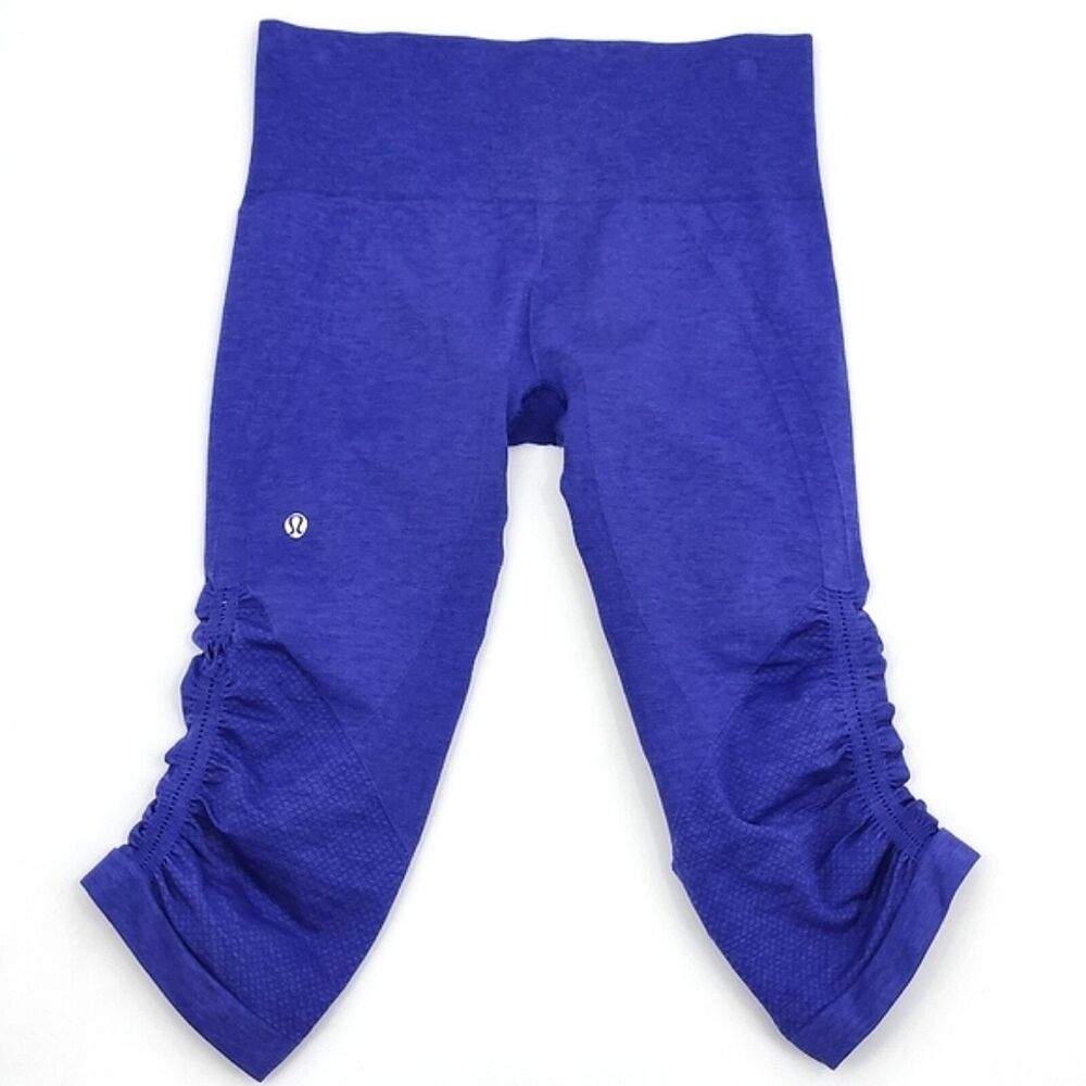 Lululemon In The Flow Crop II Leggings Heathered Pigment Blue Women's Est Size 8